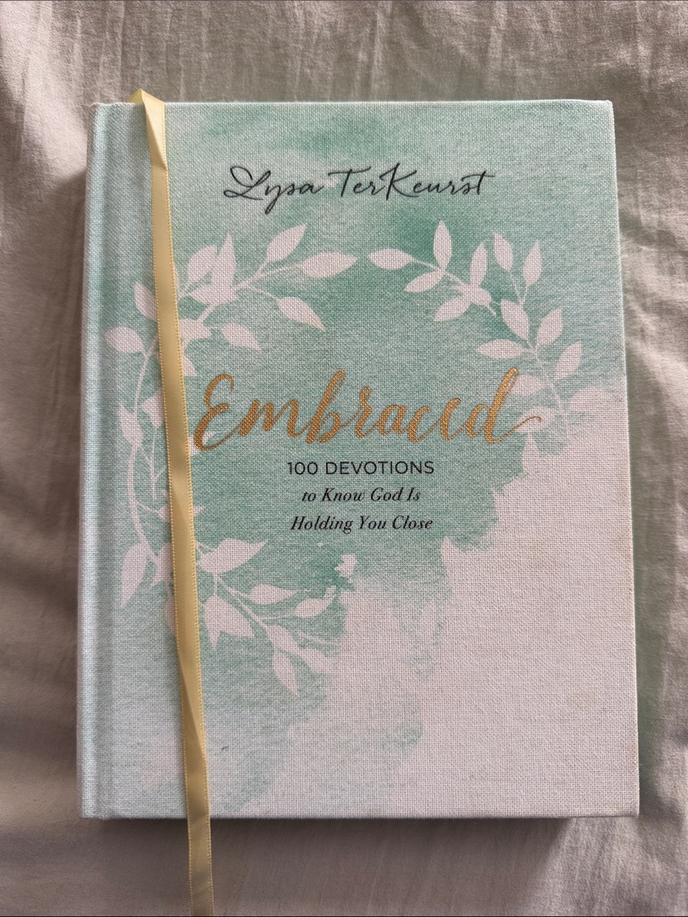 Embraced 100 Devotions Hardcover Book - - Mint and Cream